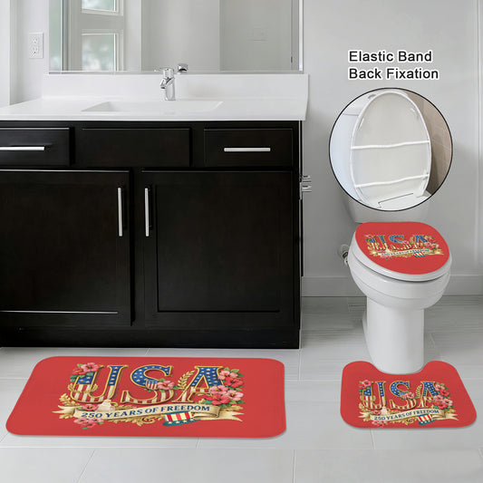 Patriotic USA 250 Years of Freedom 3-Piece Bathroom Rug Set | Ships from USA