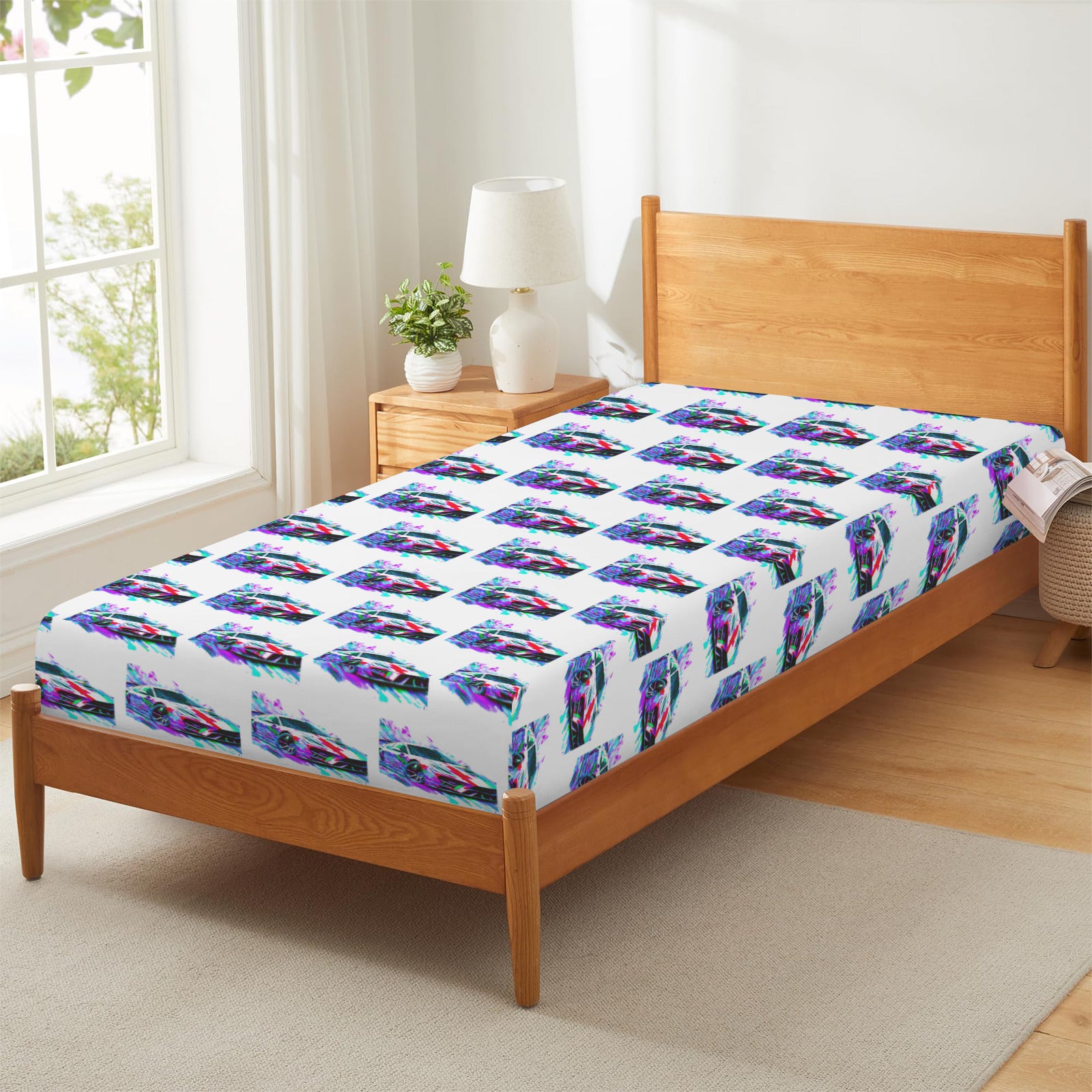 Fast Sports Car Twin Size Sheet Set - 3 pieces