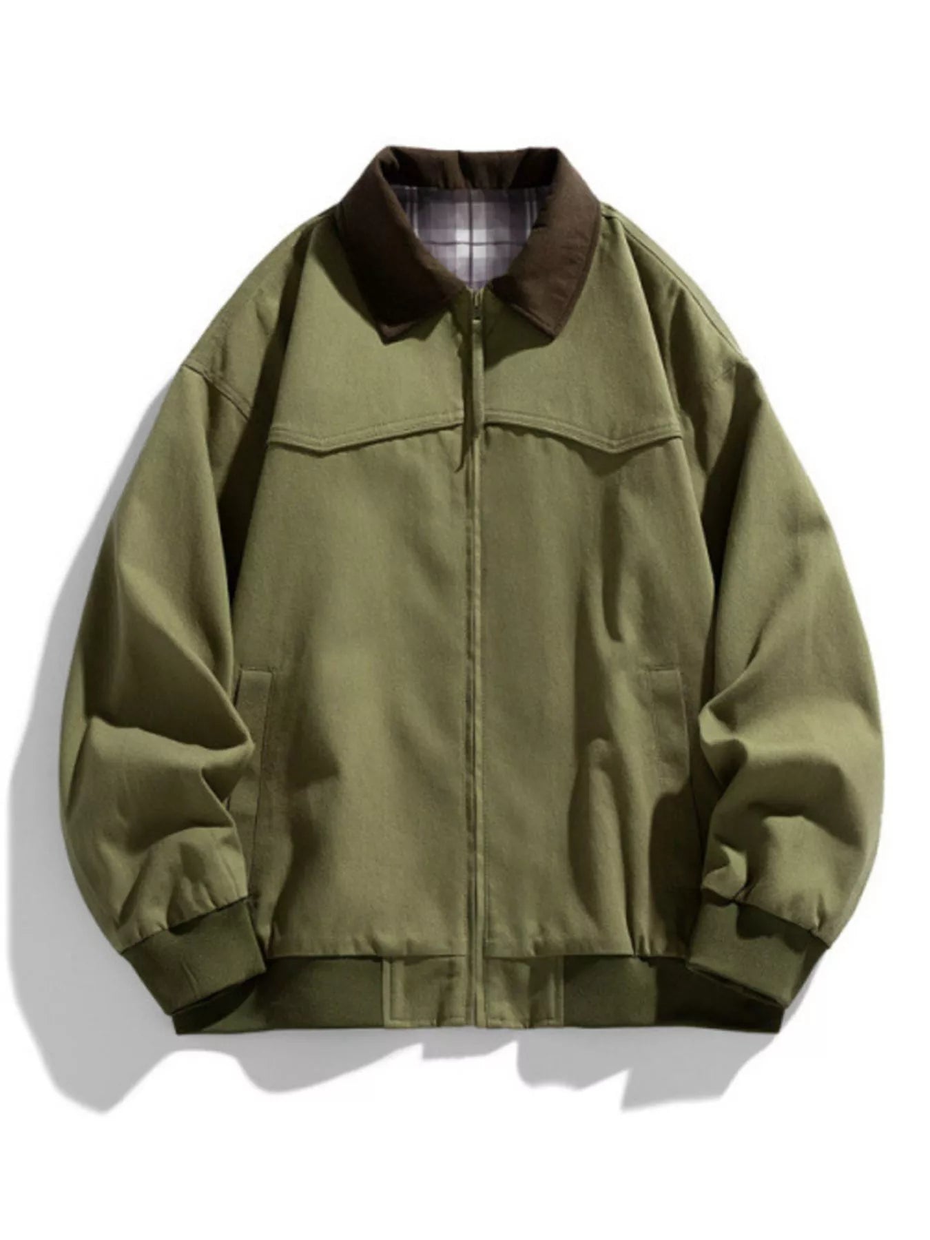 Men's Plus Size Zip Up Long Sleeve Jacket Coat