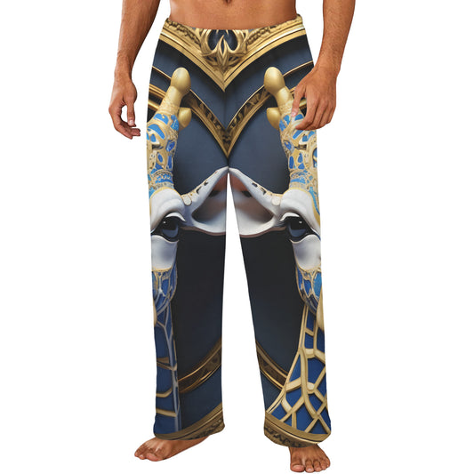 Giraffe Men's Flannel Pajama Trousers (Model Sets 02)(Made in Queens)