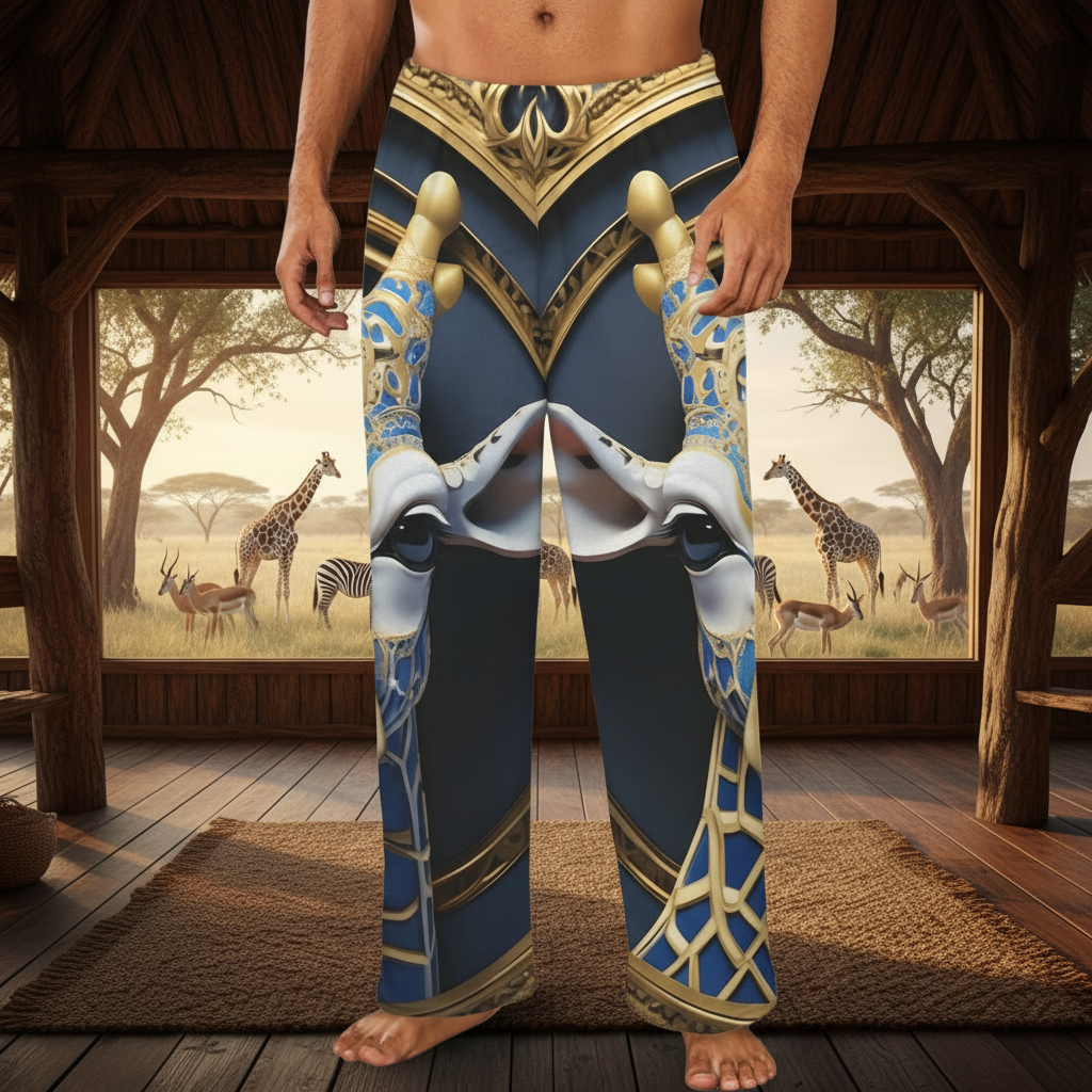 Giraffe Men's Flannel Pajama Pants (Made in the USA)