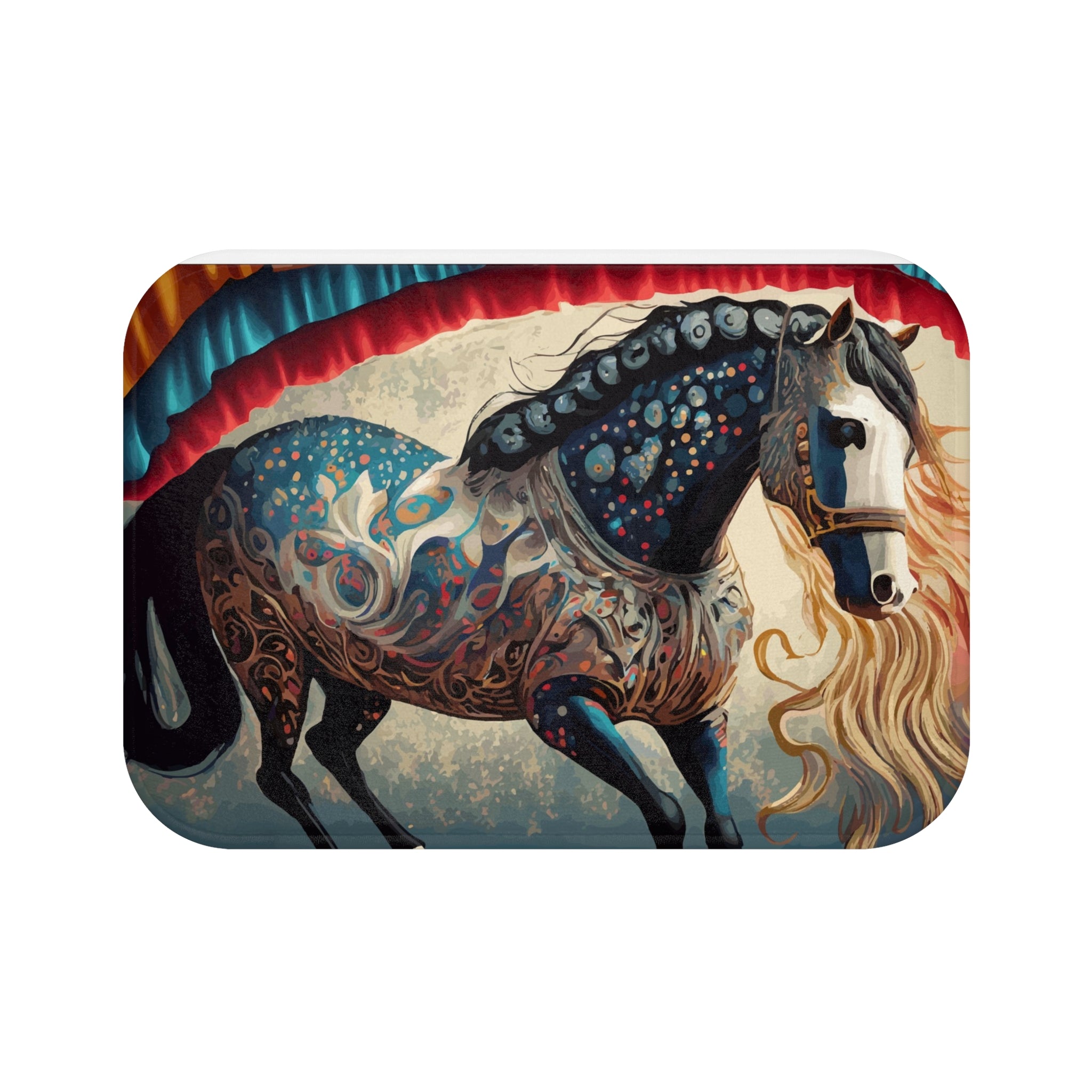 Bejeweled Horse with Long Mane Bath Mat