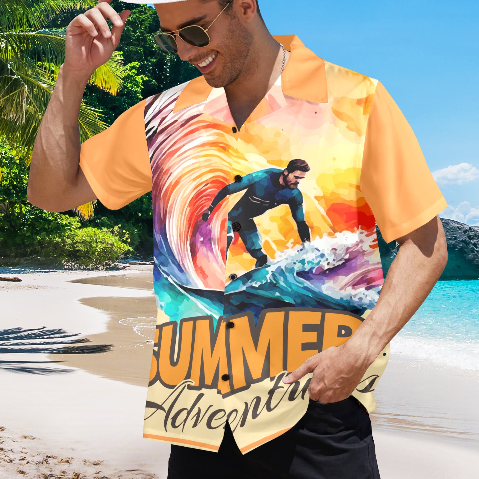 Summer Adventures Men's Hawaiian Shirt