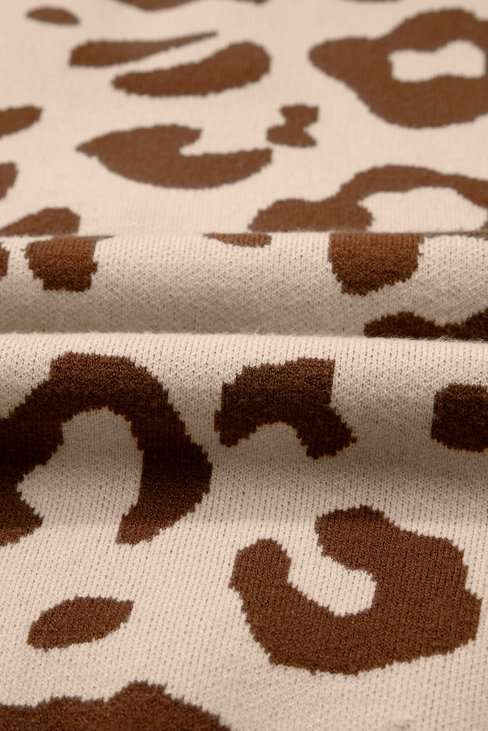 Women's Leopard Print Knit V-Neck Sweater