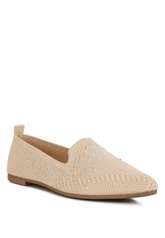 Women Abedi Rhinestone Embellished Pull Tab Loafers