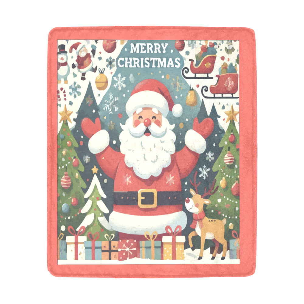 Merry Christmas Santa Claus Ultra-Soft Micro Fleece Blanket (Made in USA)
