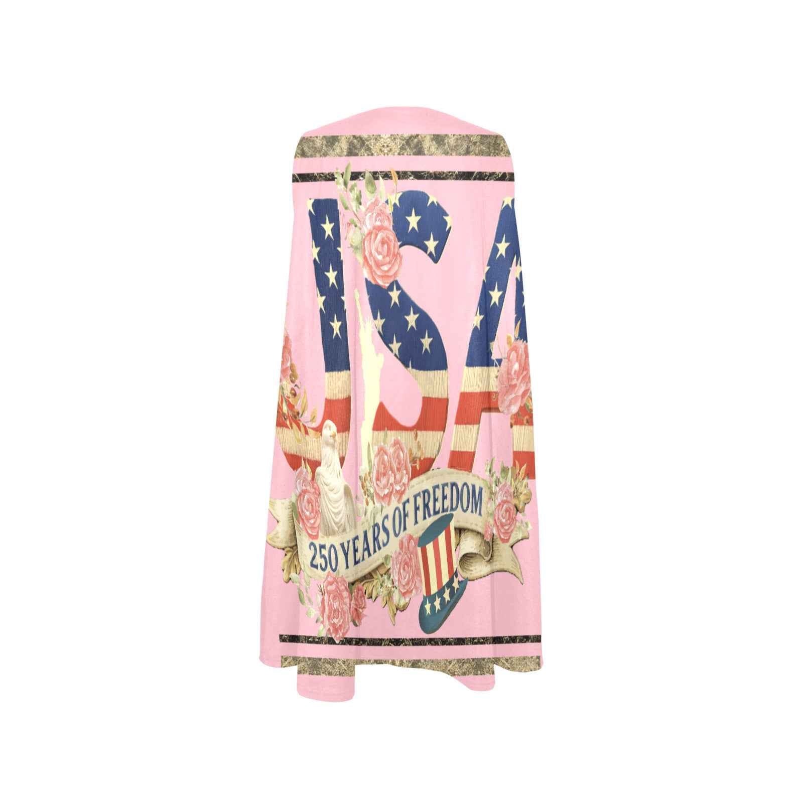 Pink USA 250 Years Sleeveless A-Line Pocket Dress (Model D57)