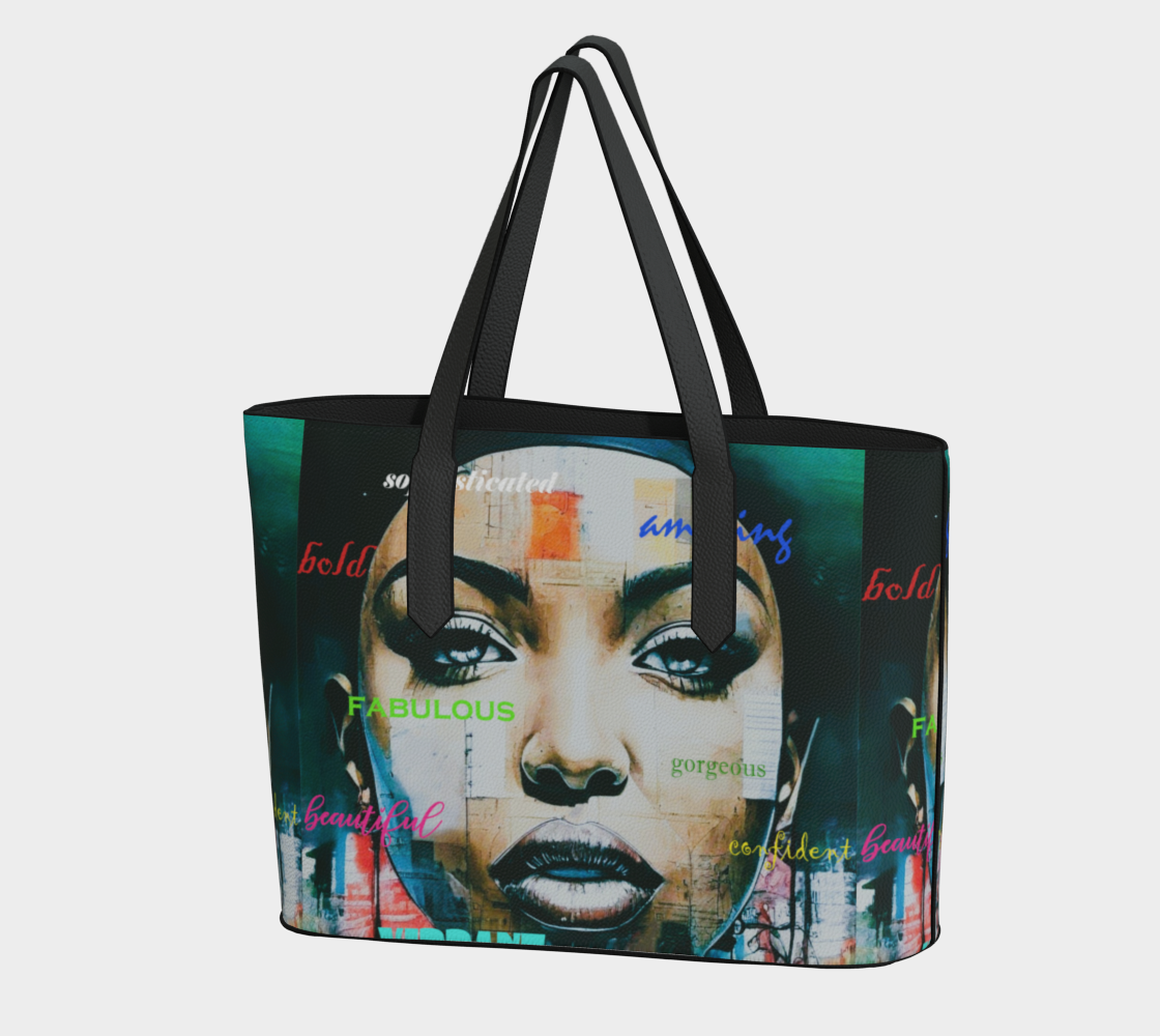 Beautiful Confident Woman Vegan Leather Tote Bag