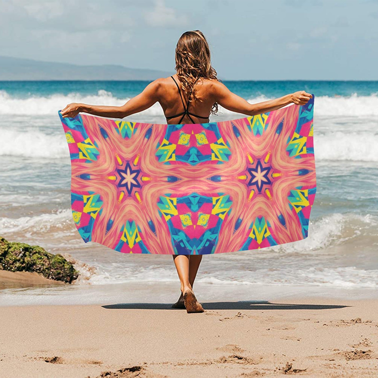 Muted Colorful Star Beach Towel - 30