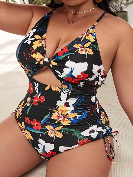 Women's Colorful Plus Size One-piece Printed Swimsuit