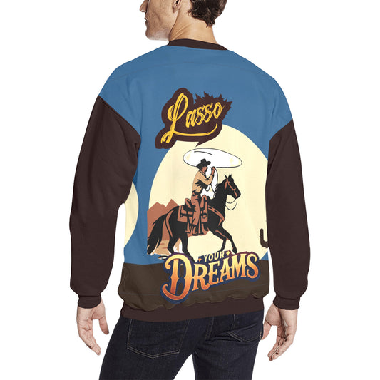 Lasso Your Dreams Men's All Over Print Fuzzy Sweatshirt (Made in USA)