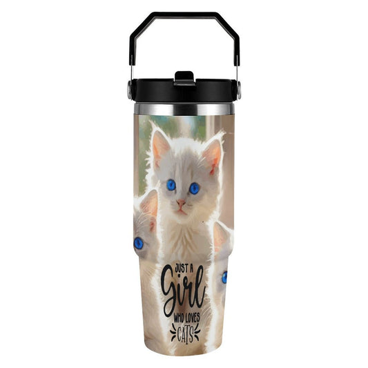 Just a Girl Who Loves Cats 30 oz Water Bottle