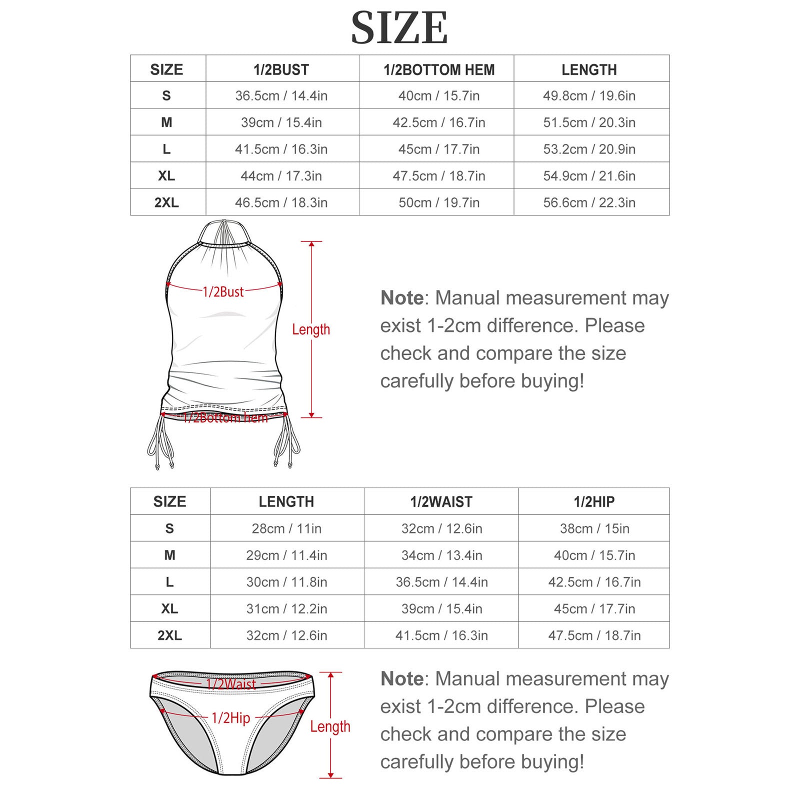 DTF Halter High Neck 2-Piece Swimsuit Set for Women(Front Printing)