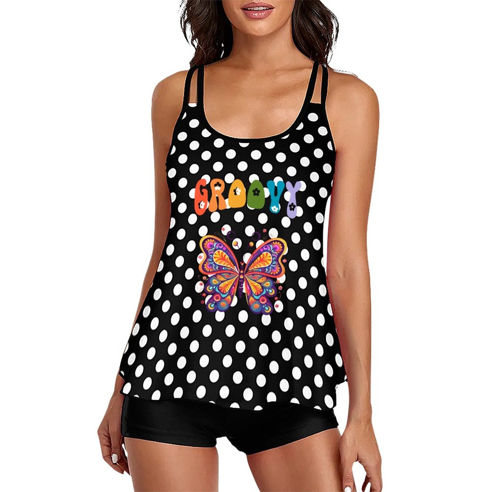 DTF Tankini Two-Piece Swimsuit for Women(Front Printing)