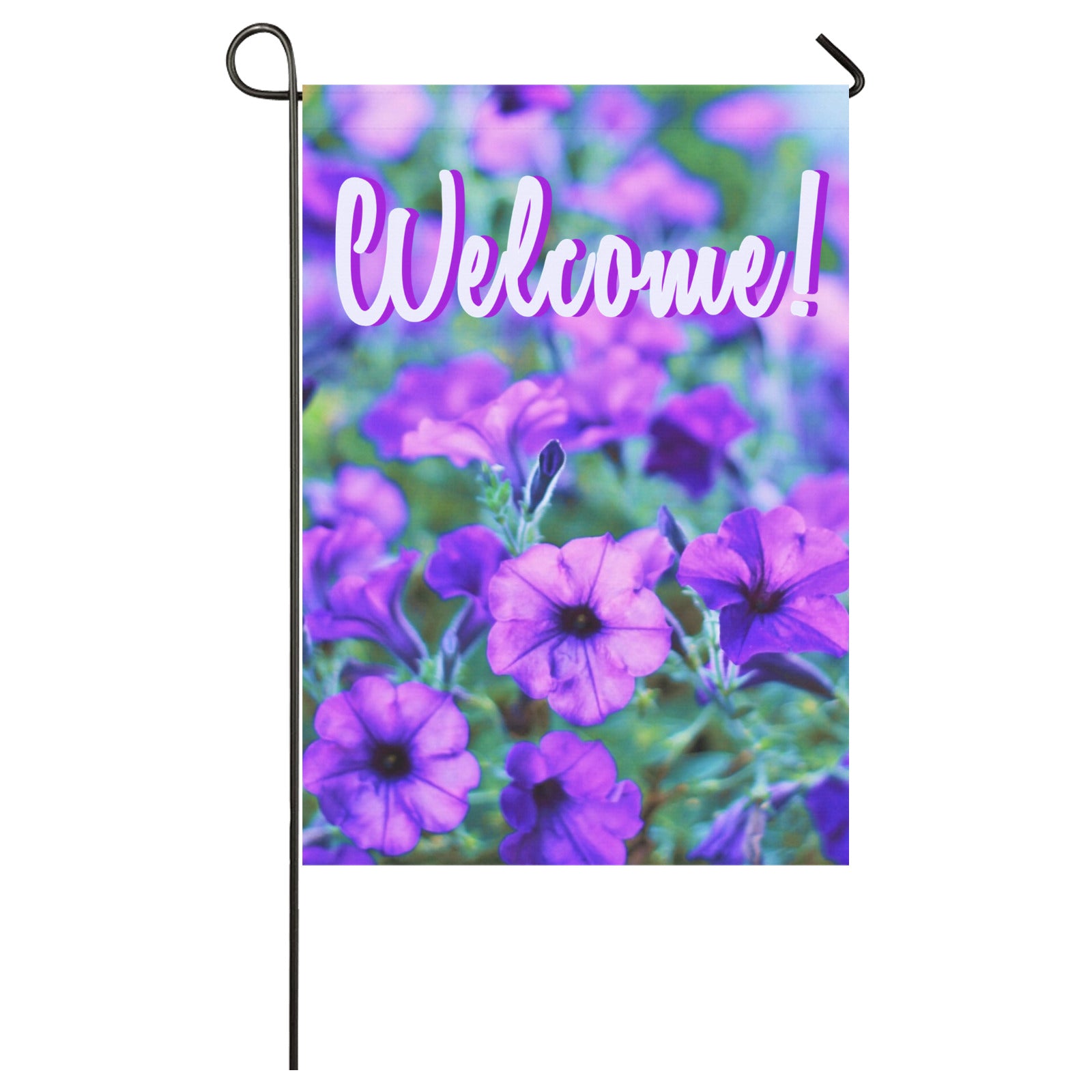 Welcome Purple Flowers Garden Flag 28