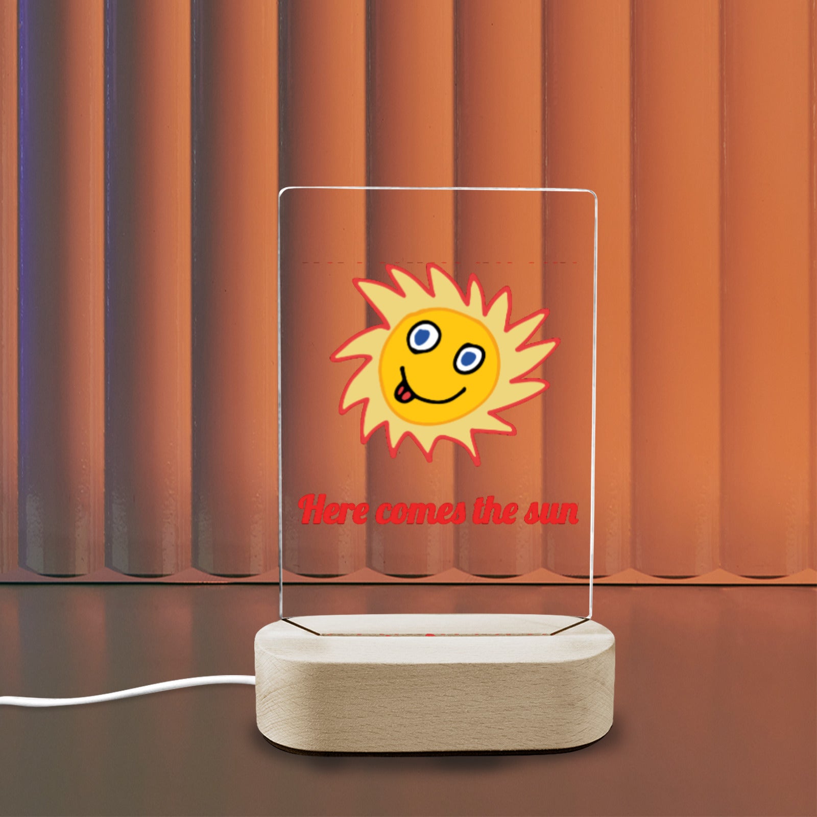 Here Comes the Sun Acrylic Photo Panel with Lighted Stand (Made in USA)