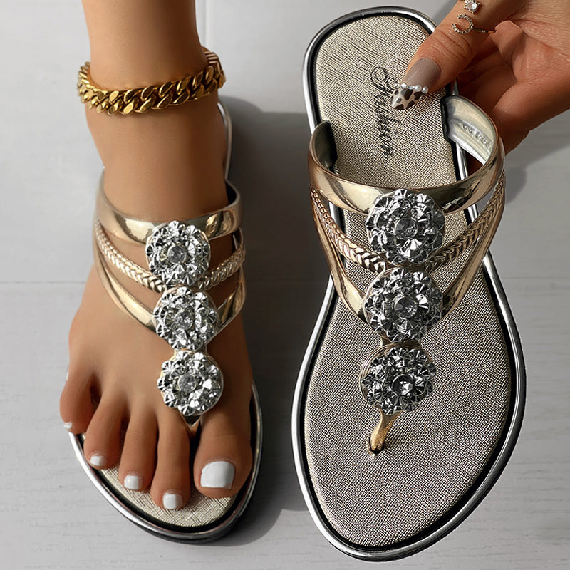 Floral Pattern Flip-Flops Comfortable Casual Summer Beach Slippers