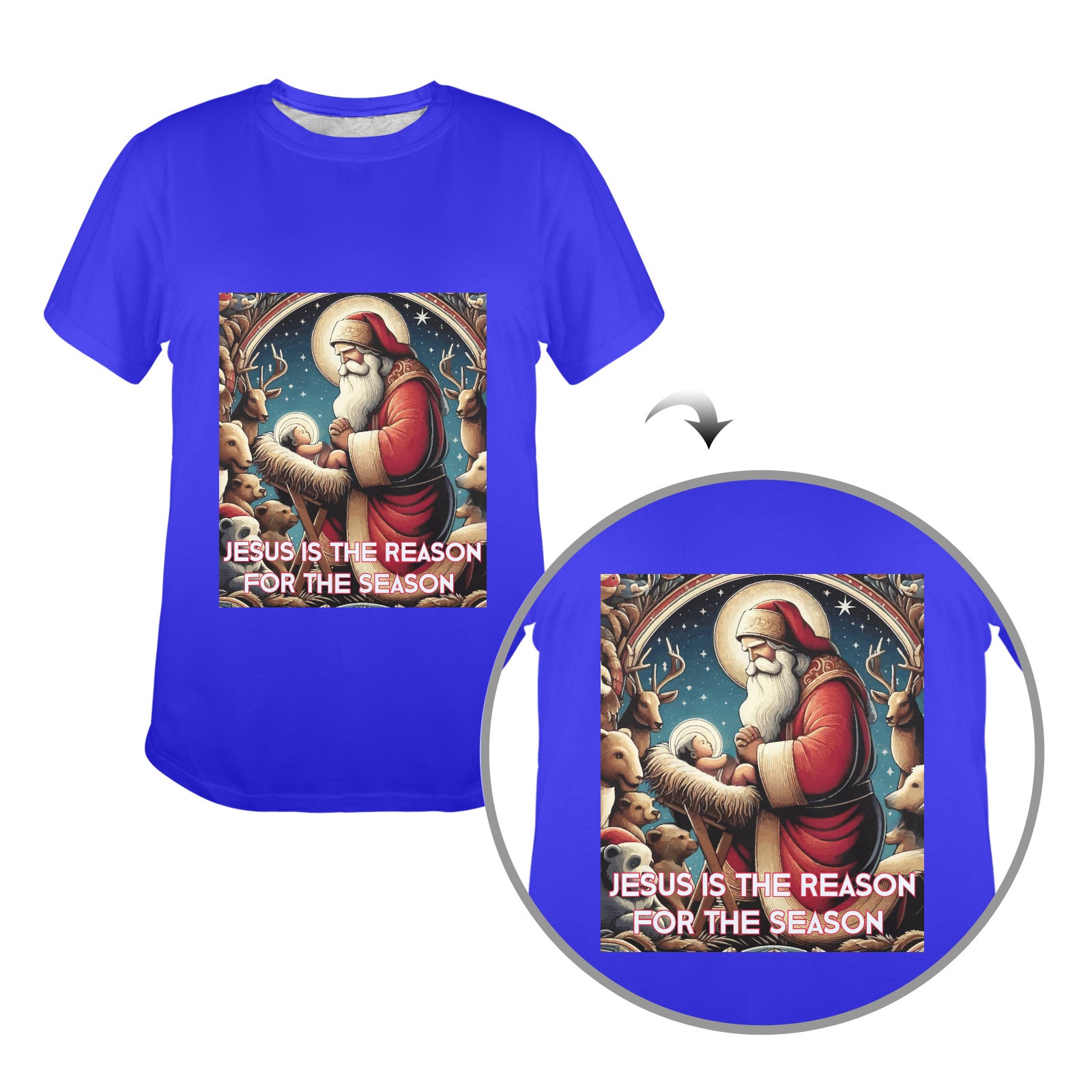 Women's Jesus is the Reason for the Season Graphic T-shirt（Made in USA）