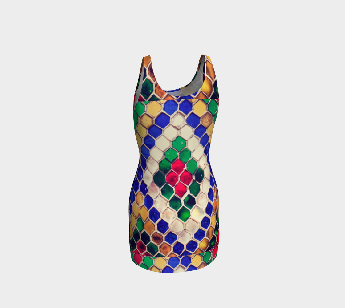 Colorful Diamond Pattern Mini Bodycon Dress