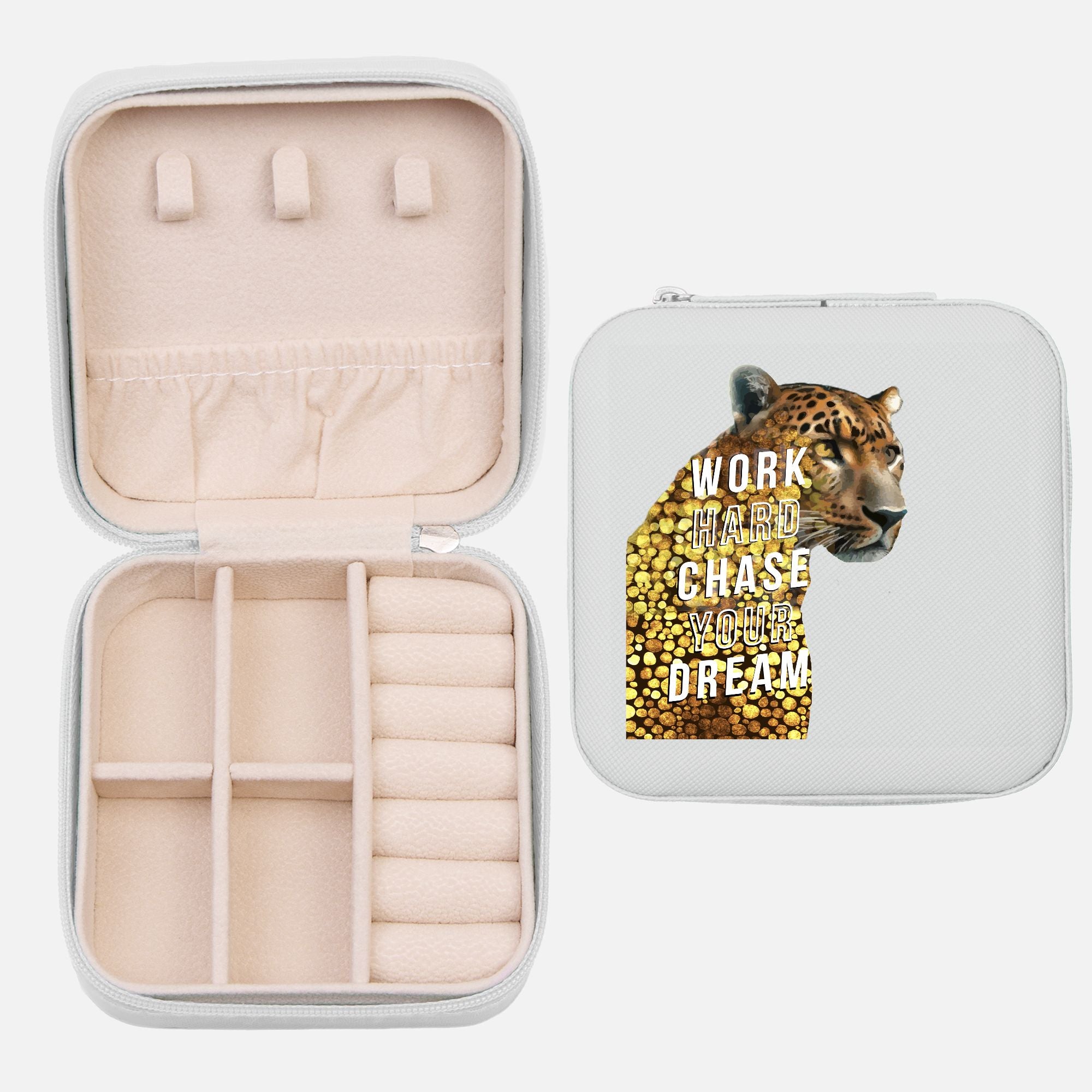Work Hard Chase Your Dream Jewelry Travel Case