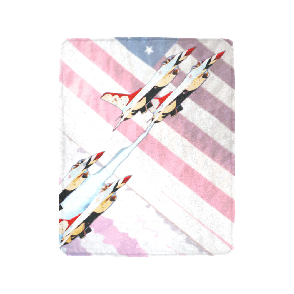 US Jets and Flag Ultra-Soft Micro Fleece Blanket 40