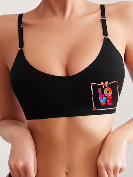 Floral LOVE Seamless Bra for Women (Made in USA)