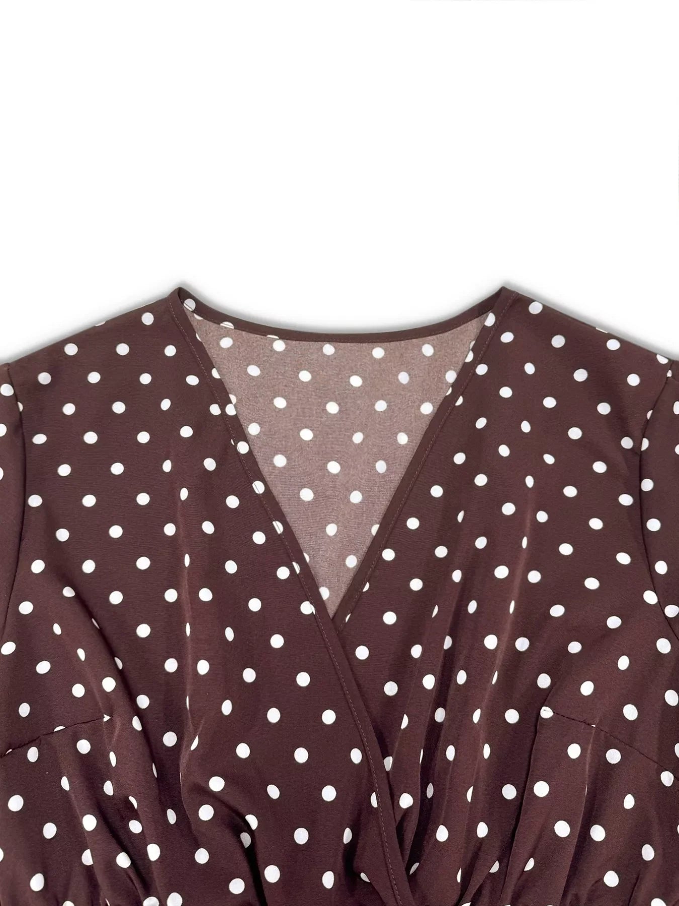 Plus Size Polka Dot Ruffle Hem Mini Dress