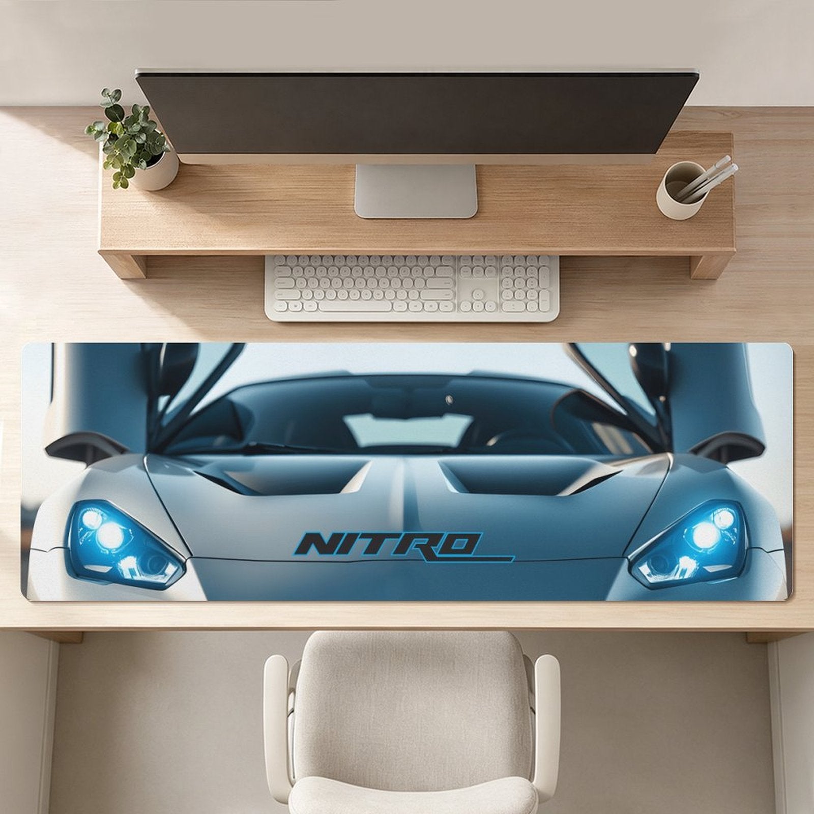 Nitro Sports Car Gaming Mousepad with Rounded Corners - 17.72