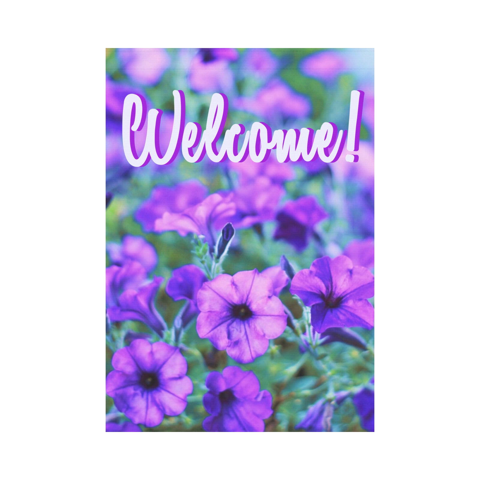 Welcome Purple Flowers Garden Flag 28