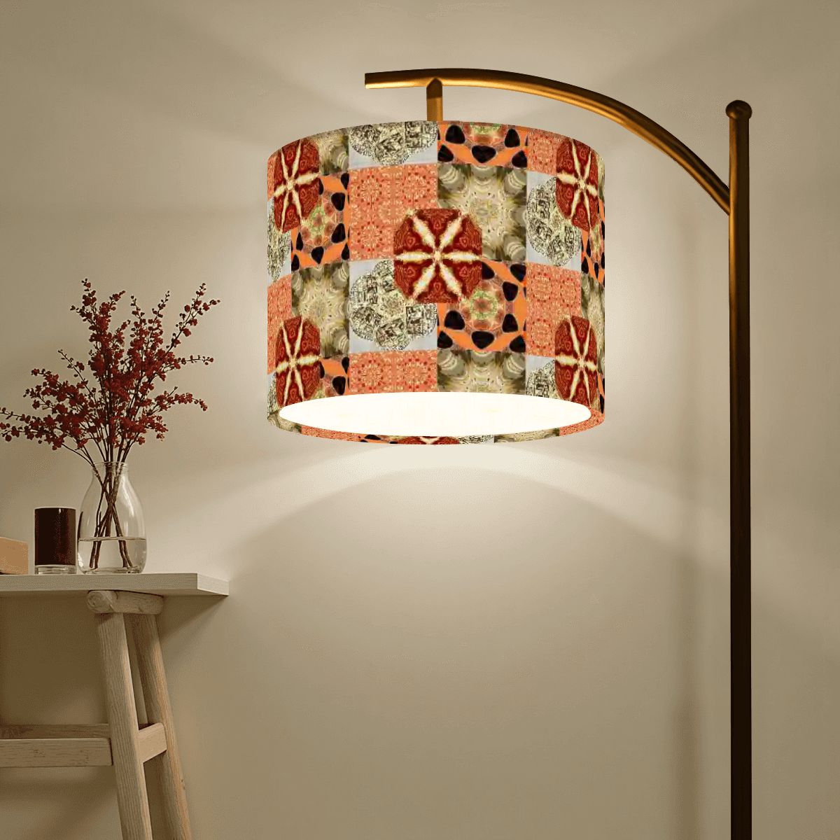 Crazy Quilt Heritage Revival Arc Floor Lamp (Made in USA)