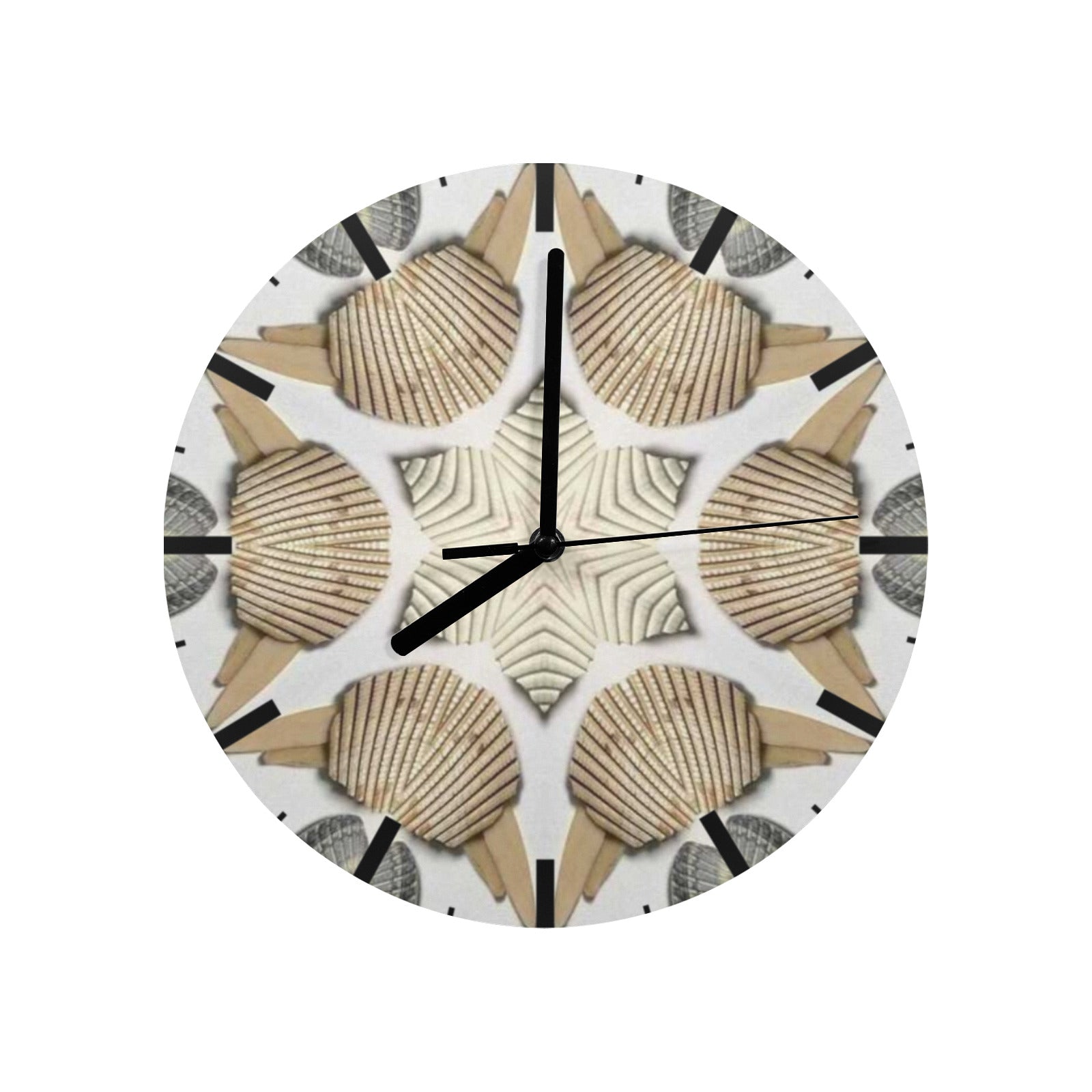 Seashell Pattern Wall Clock (Made in USA)