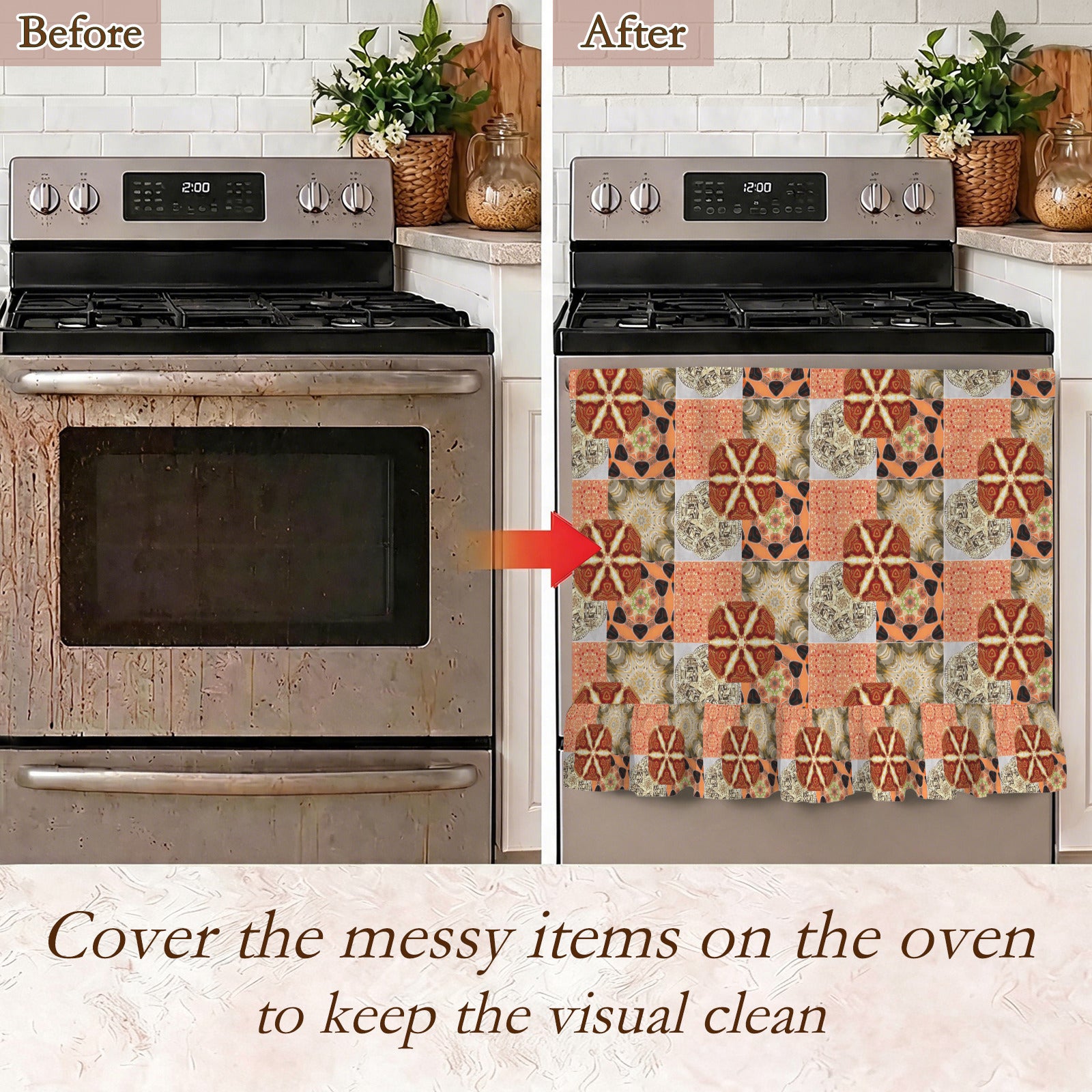 Heritage Revival Quilt Design Oven Curtain