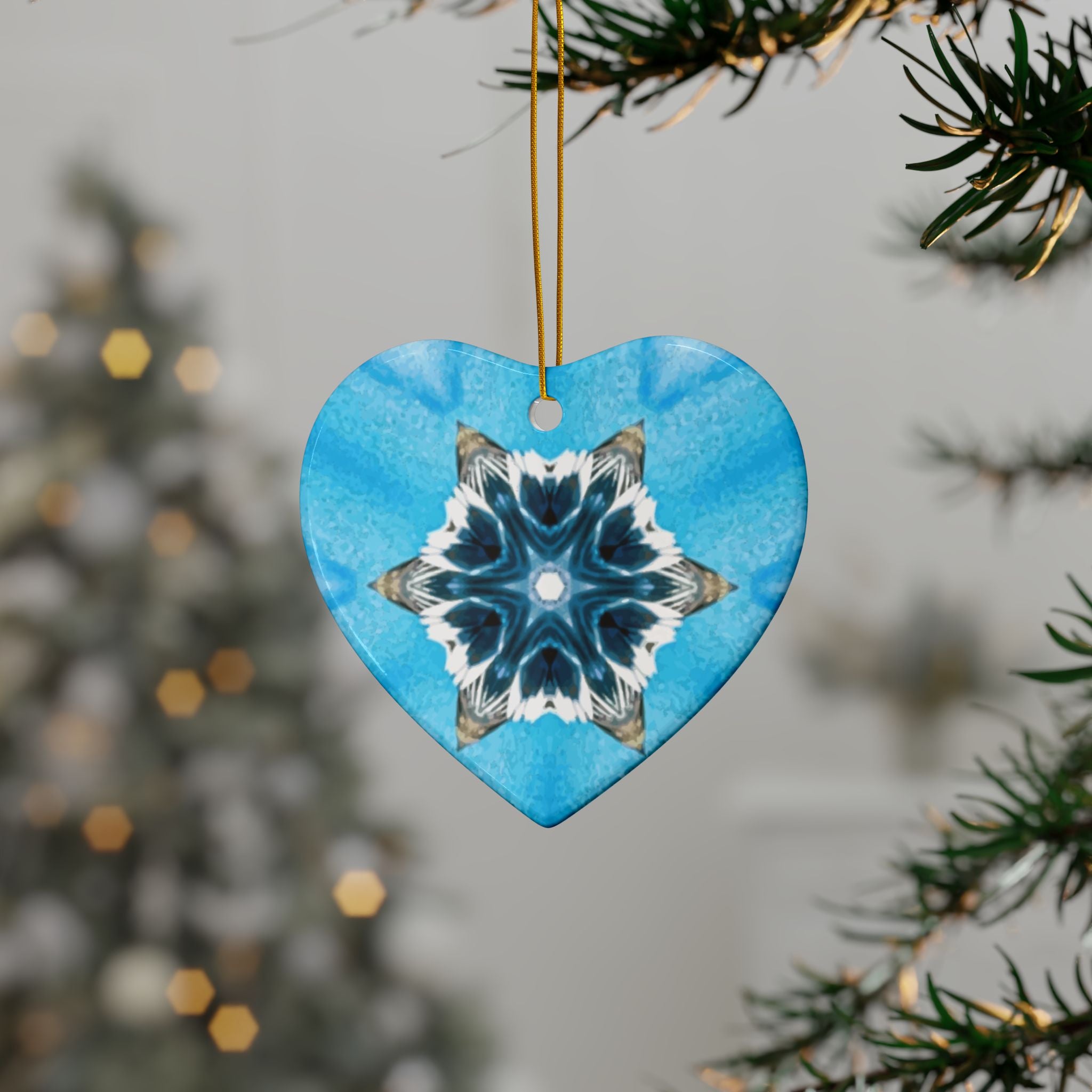 Blue Diamond Ceramic Ornaments 2-Sided Print (1pc, 3pcs, 5pcs, or 10pcs)