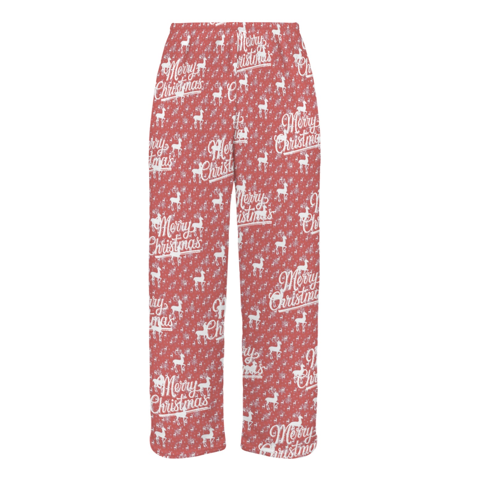 Merry Christmas Reindeer Women's Flannel Pajama Pants (Made in USA)
