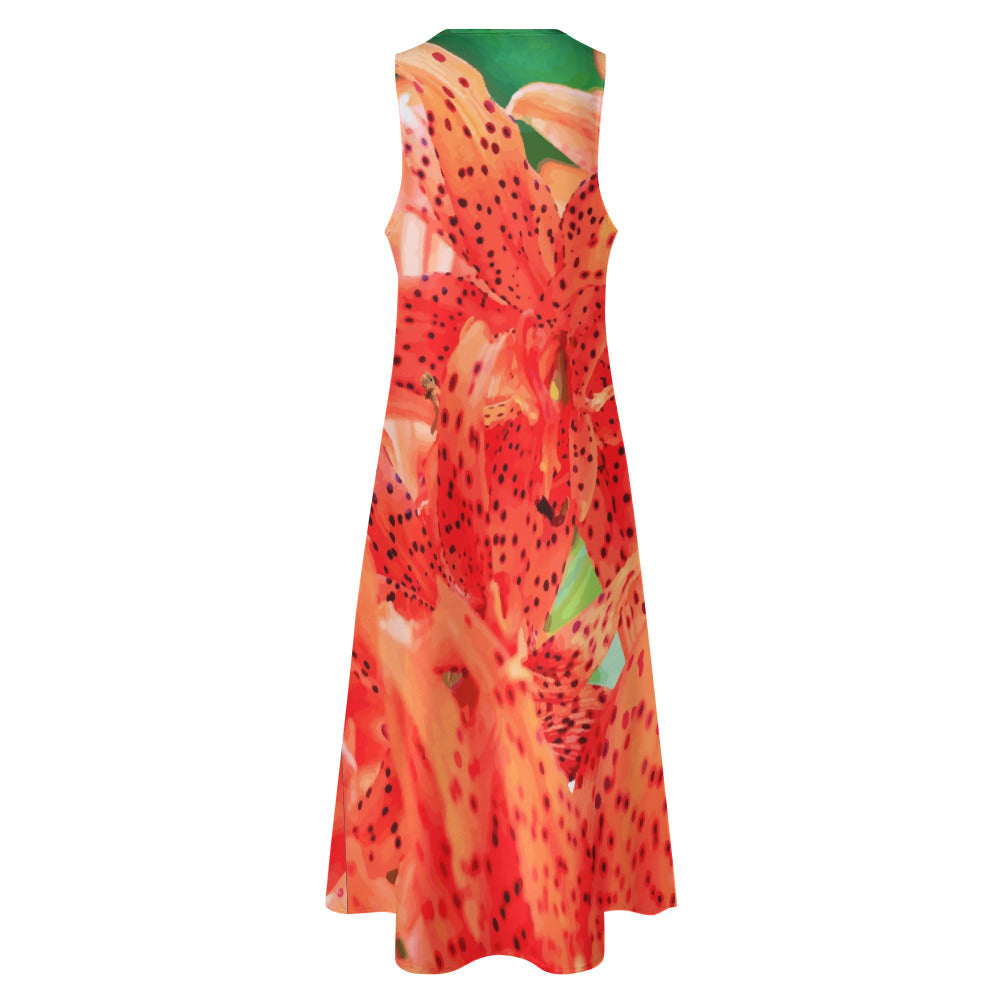 Women's Floral Designs Sleeveless Maxi Dress