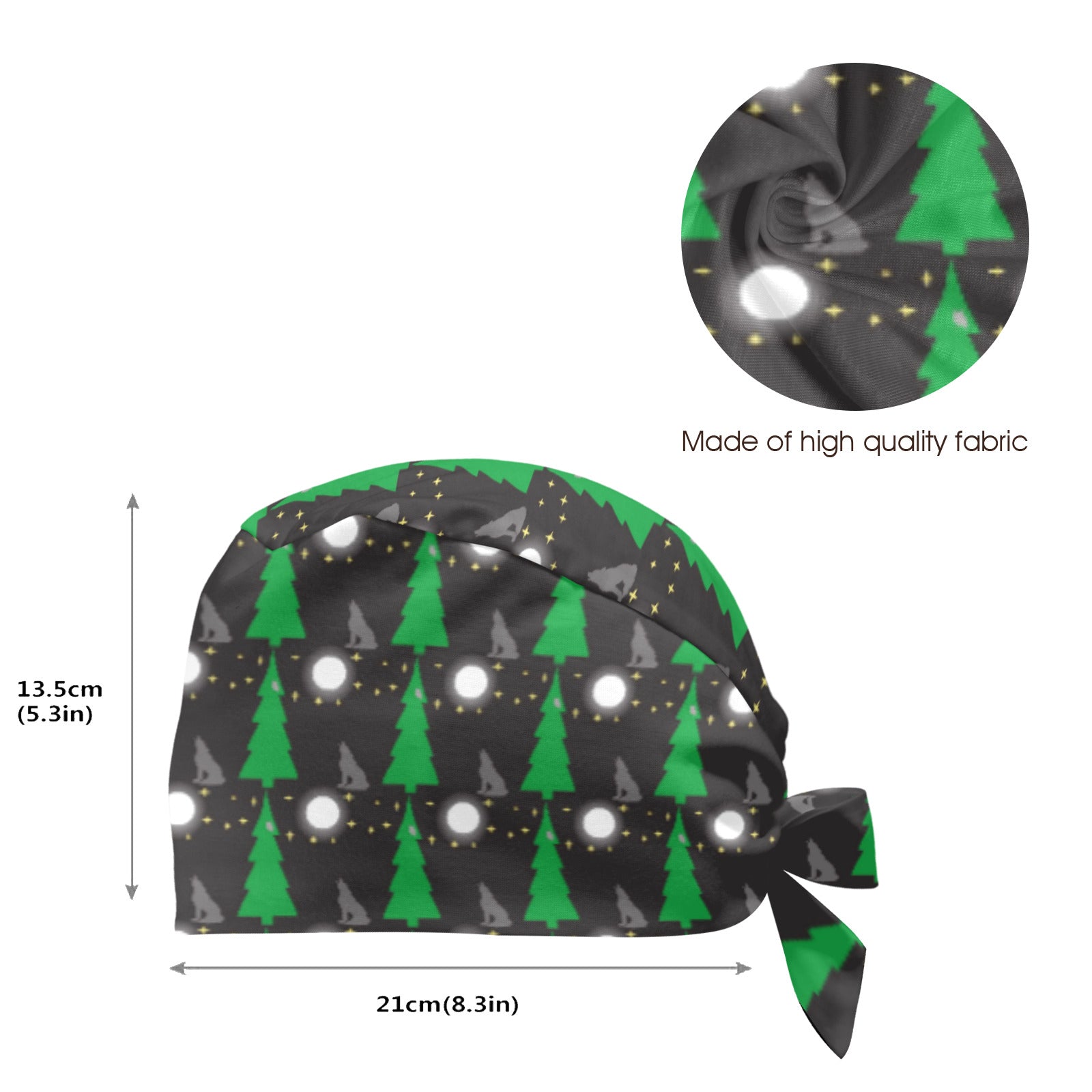 Wolf Howling at the Moon Medical Scrub Cap (Made in USA)