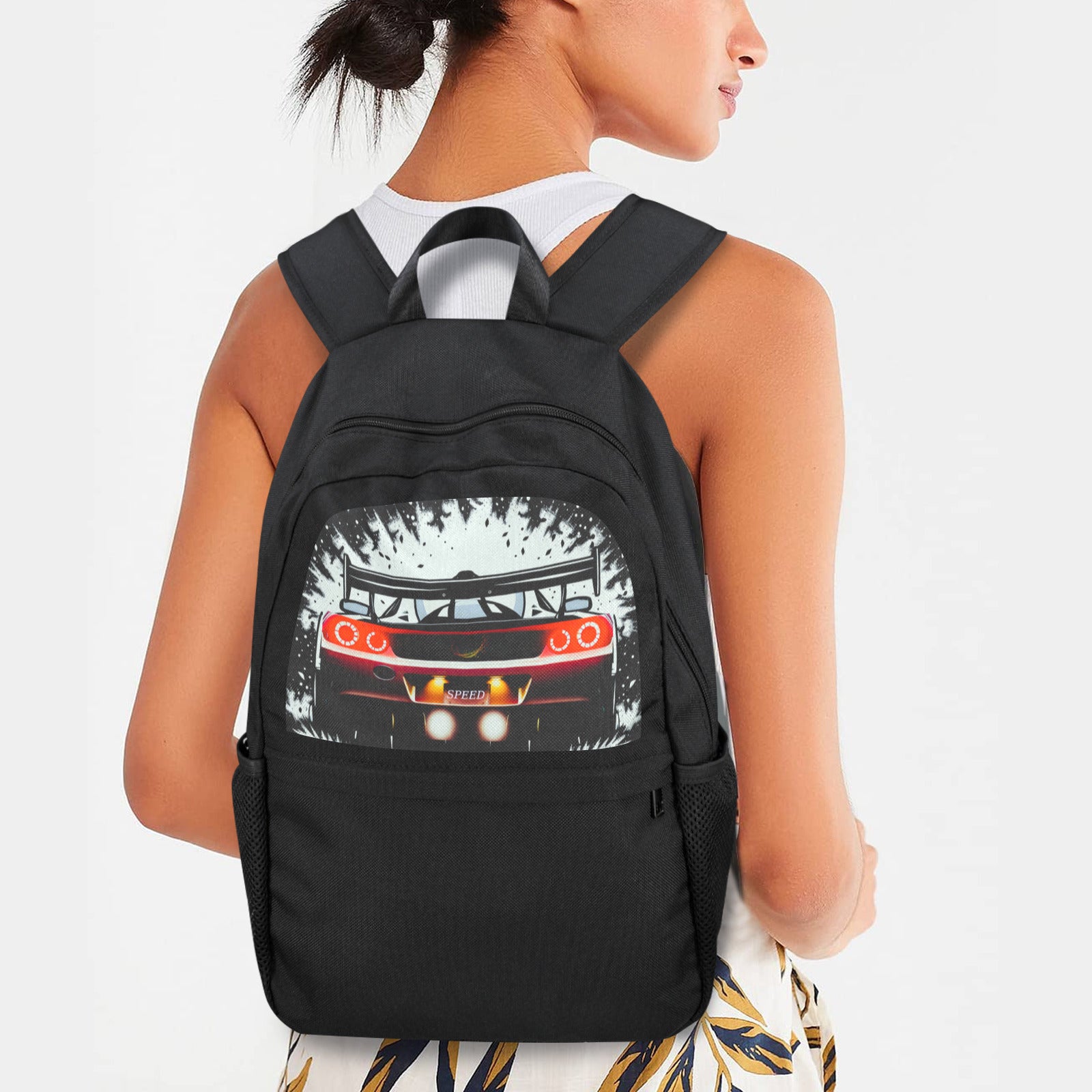 Race Car Winner Casual Backpack (Upper Part Printing) (Model 1753)