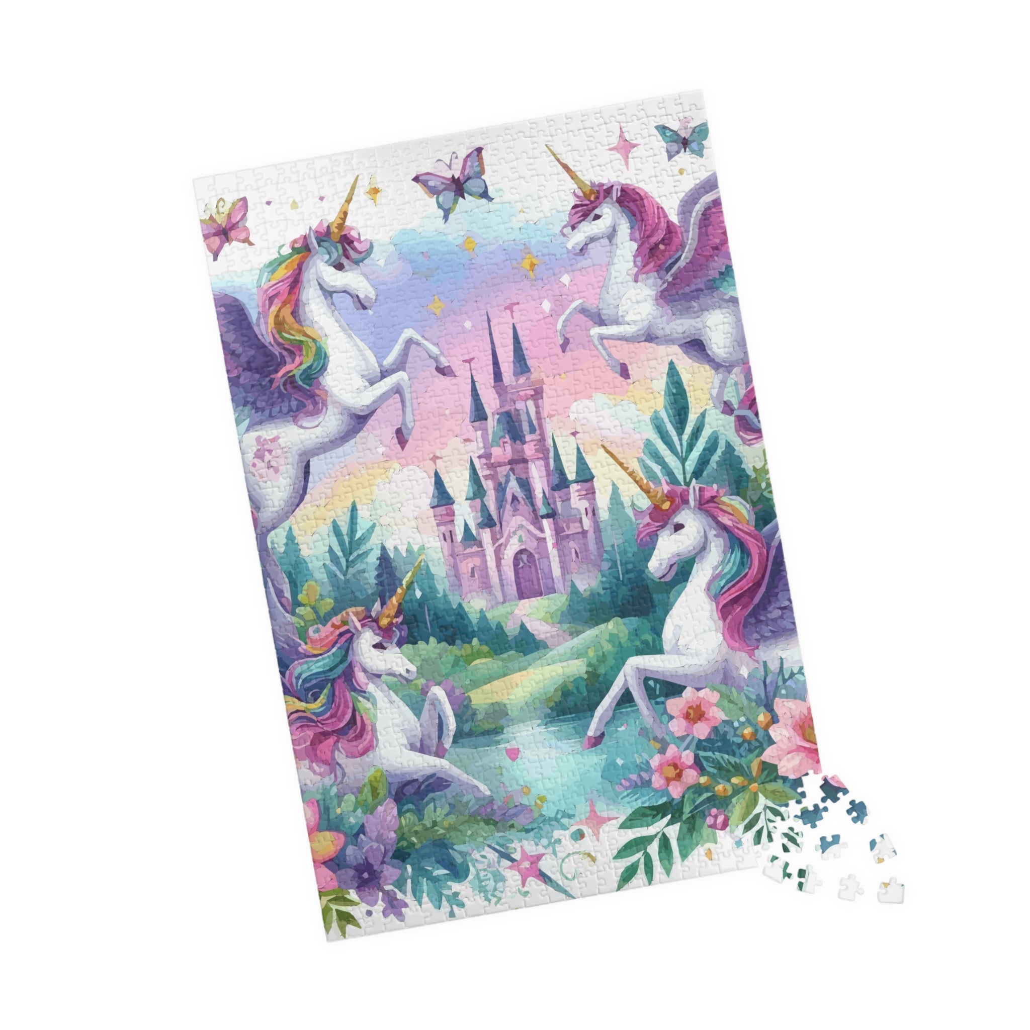 Castle with Flying Unicorns Puzzle (110, 252, 520, 1014-piece)