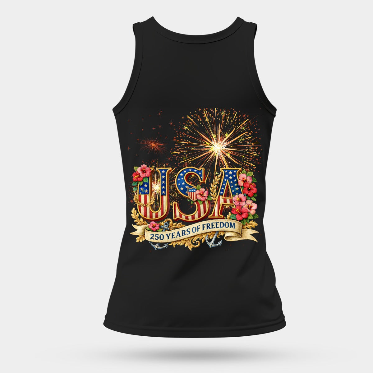 Women's 250 Years USA Breathable Sports Tank Top| Front & Back DTF