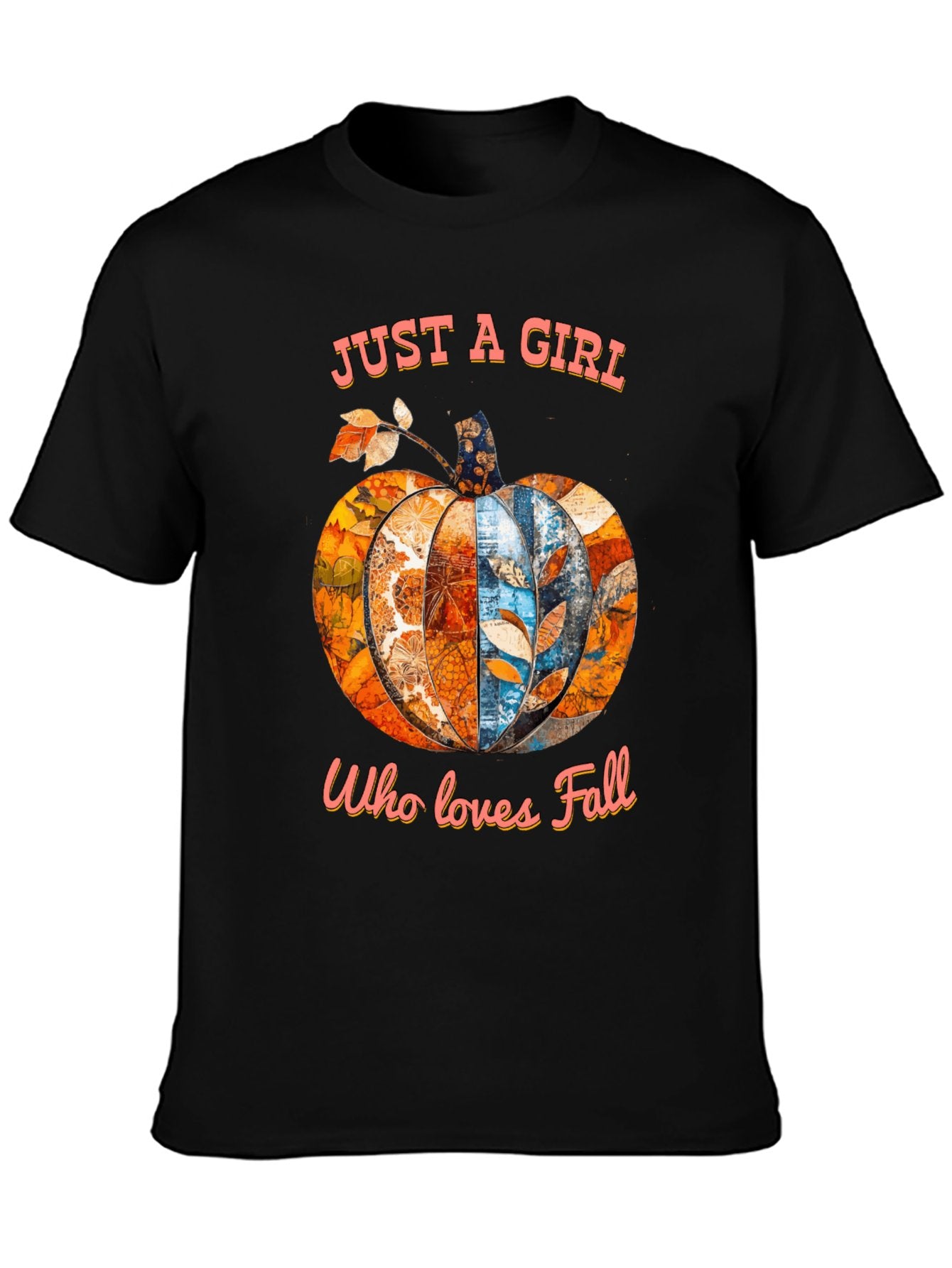 Just a Girl Who Loves Fall Pumpkins Short Sleeve T-Shirt (Double-sided Printing)