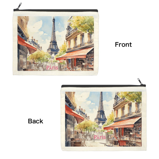 Eiffel Tower Paris France Cosmetic Bag with 2 Sided Printing (Made in USA)