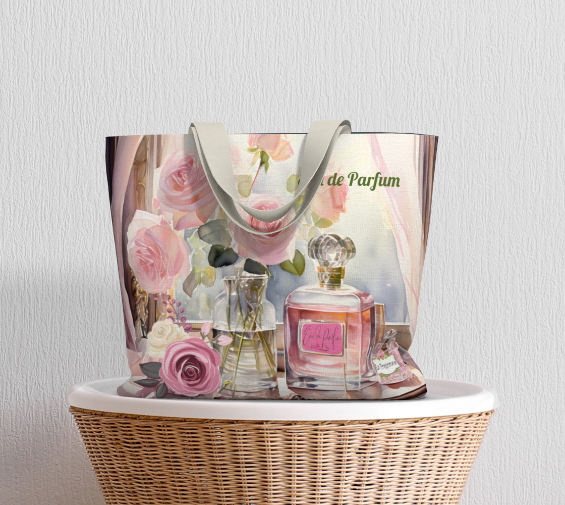 Eau de Parfume Pink Oversized Canvas Tote Bag
