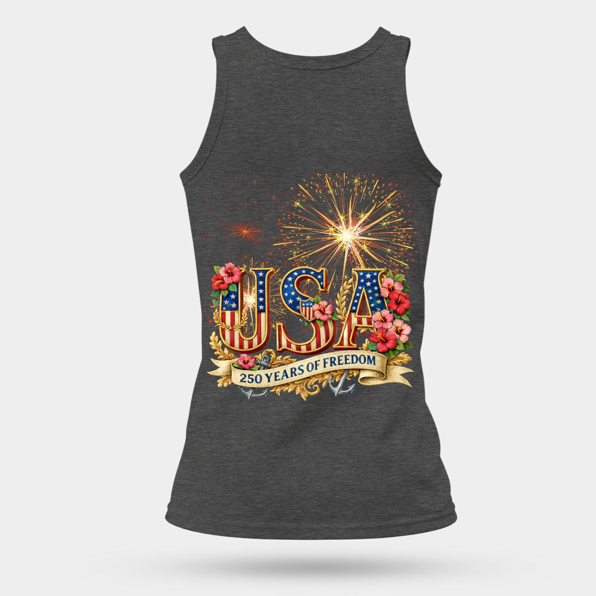Women's 250 Years USA Breathable Sports Tank Top| Front & Back DTF