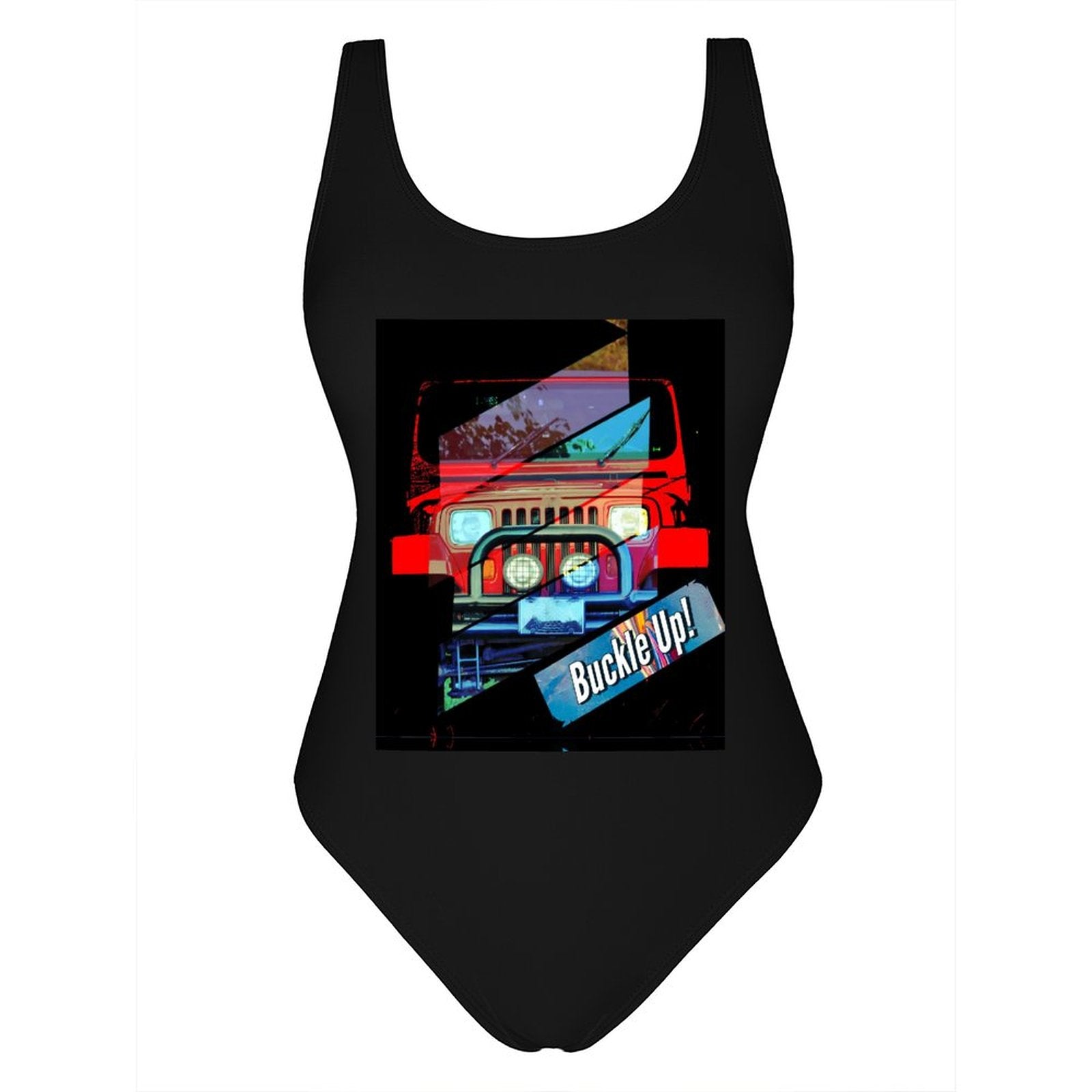 Buckle Up! 4-wheel Drive Athletic Strap One-Piece Swimsuit for Women