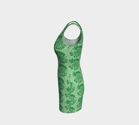 Happy Go Lucky Green Mini Bodycon Dress