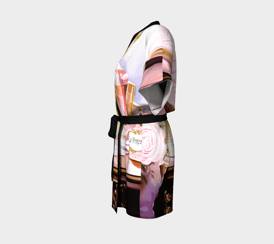 Pink Parfume Silky Knit Kimono Robe