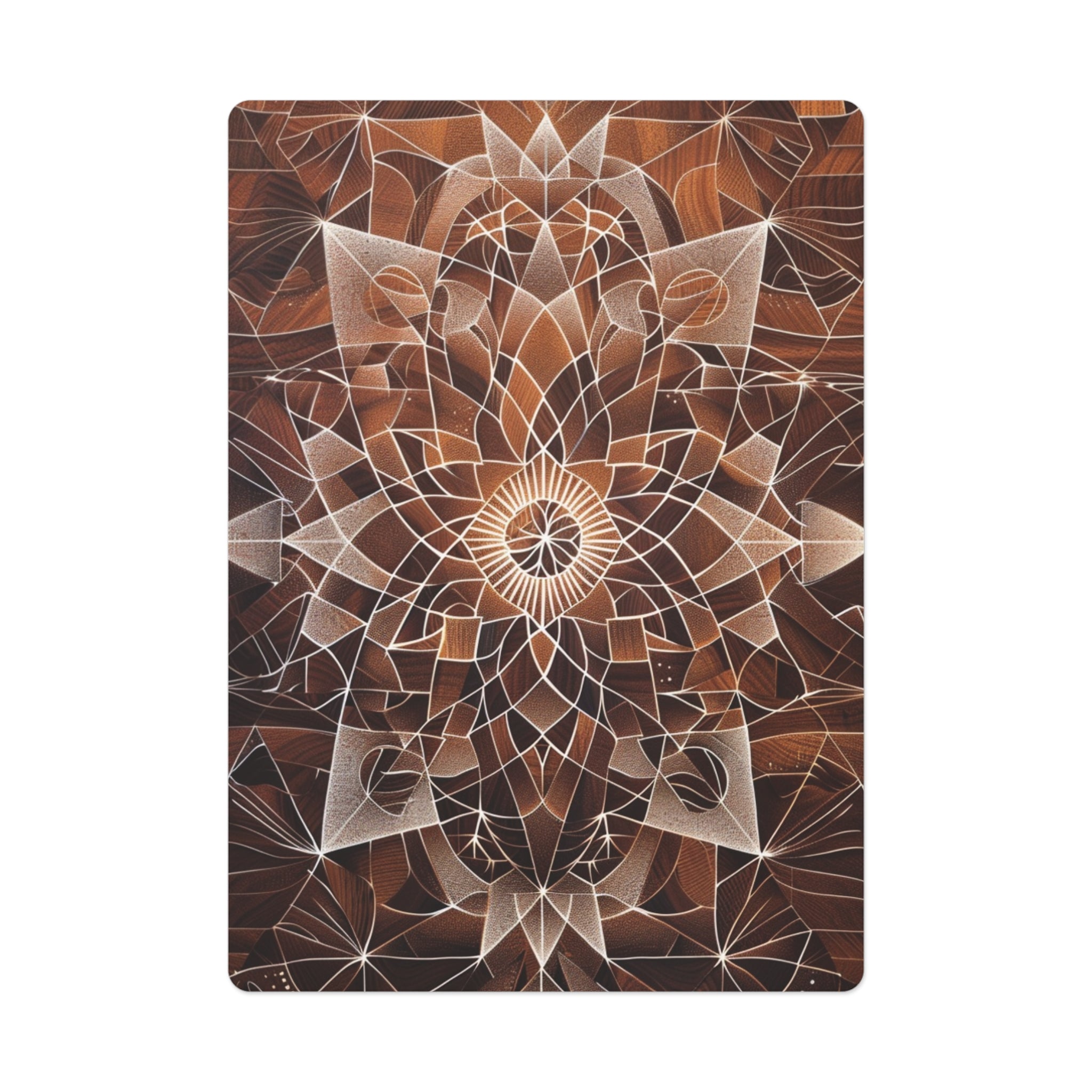 Brown Geometric Design Playing Cards