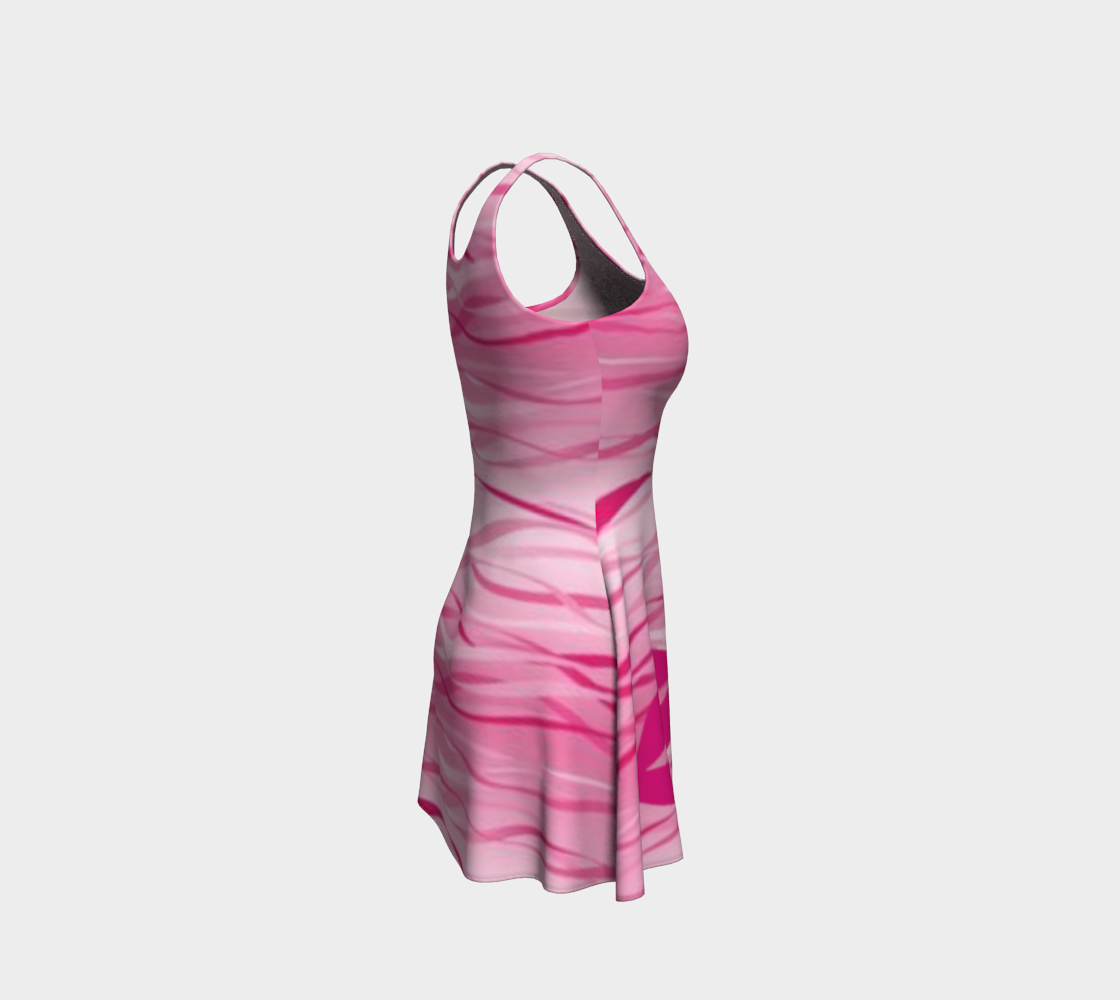 Hot Pink Lips on Waves Short Flared Dress