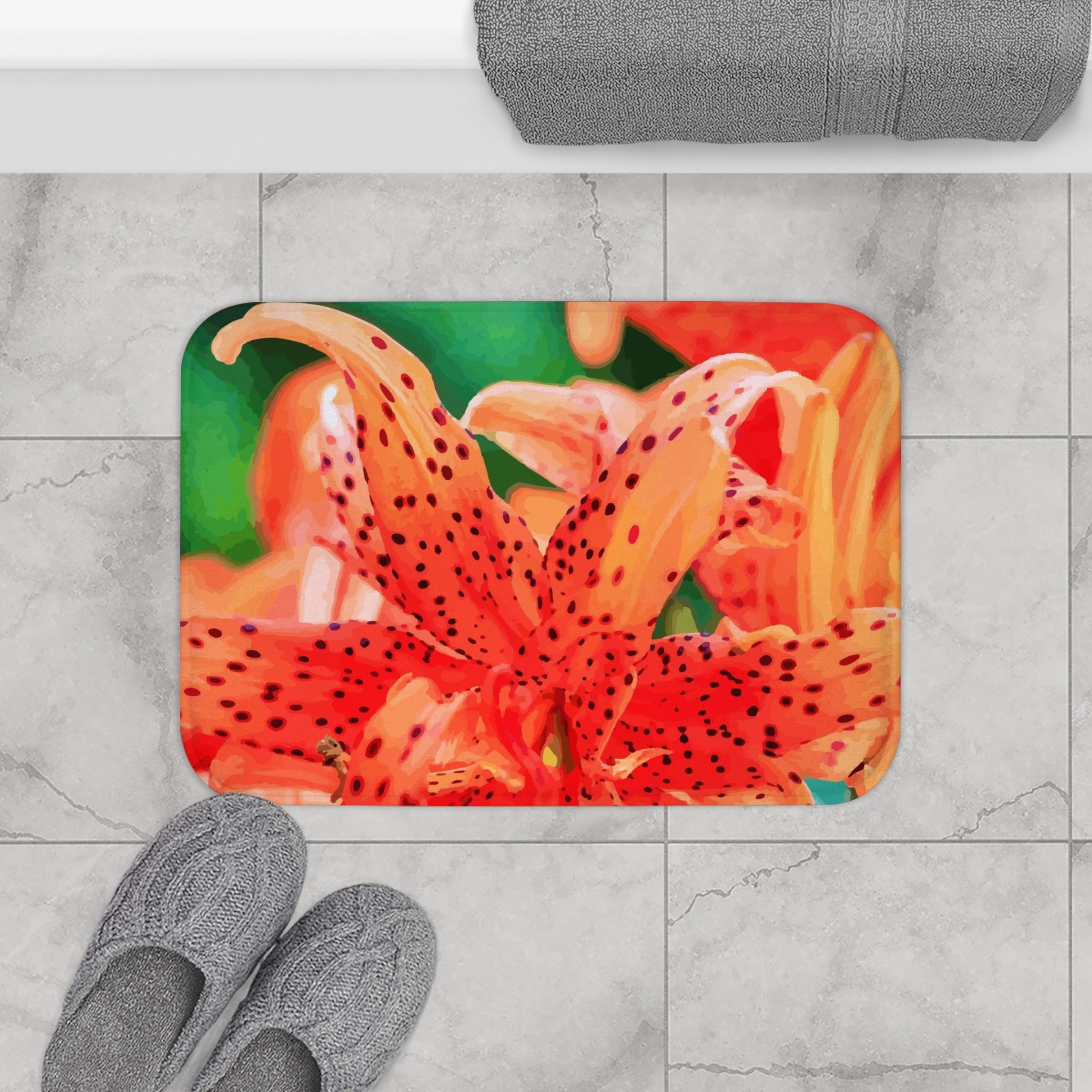 Orange Tiger Lily Bathroom Bundle