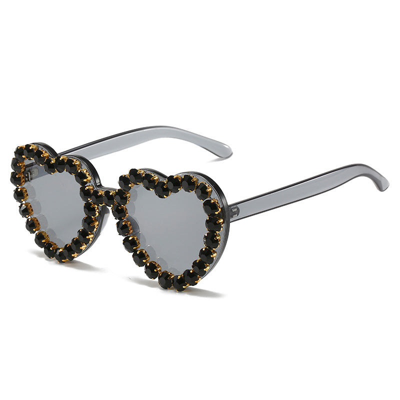 Heart Shaped Y2K Rhinestone Sunglasses